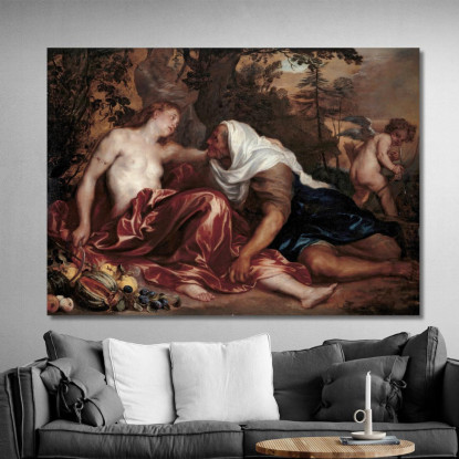 Vertumno E Pomona Anthony van Dyck avd133 quadro stampato su tela