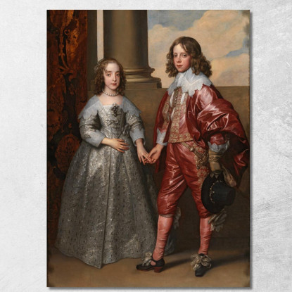 Guglielmo Ii Principe D'Orange E La Sua Sposa Maria Stuarda Anthony van Dyck avd137 quadro stampato su tela