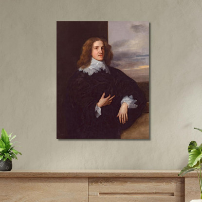 Giovane Gentiluomo Anthony van Dyck avd138 quadro stampato su tela