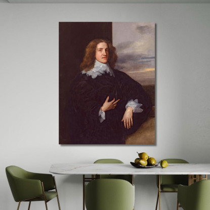 Giovane Gentiluomo Anthony van Dyck avd138 quadro stampato su tela