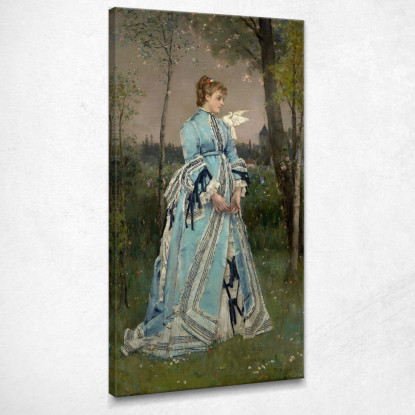 Primavera Alfred Stevens stal79 quadro stampato su tela