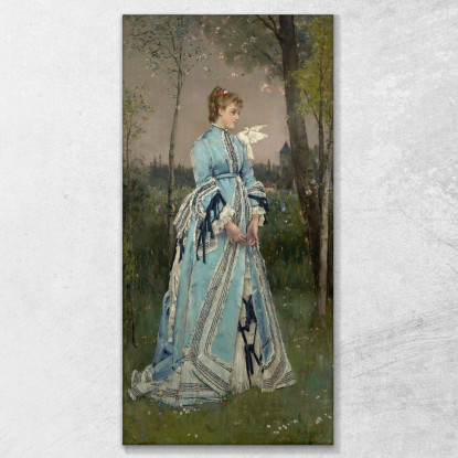 Primavera Alfred Stevens stal79 quadro stampato su tela