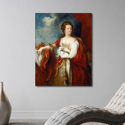 Elisabettacontessa Di Effingham Benjamin West bwt20 quadro stampato su tela