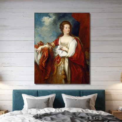 Elisabettacontessa Di Effingham Benjamin West bwt20 quadro stampato su tela