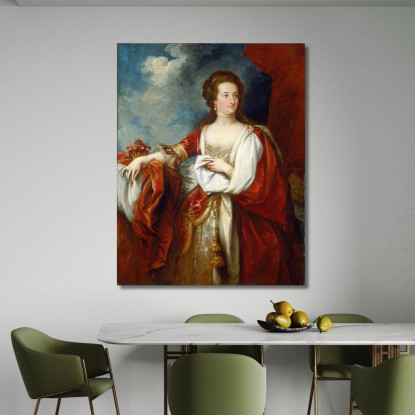 Elisabettacontessa Di Effingham Benjamin West bwt20 quadro stampato su tela