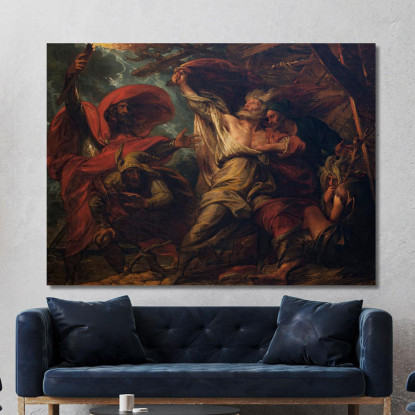 Re Lear Benjamin West bwt31 quadro stampato su tela