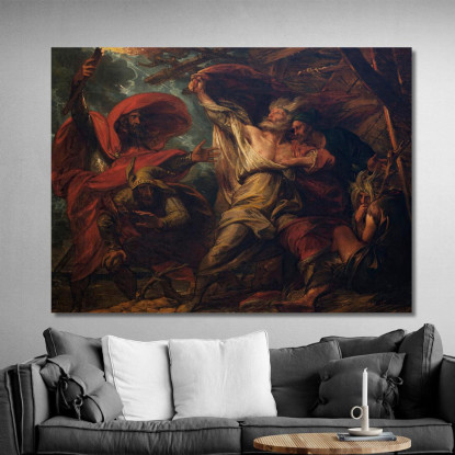 Re Lear Benjamin West bwt31 quadro stampato su tela