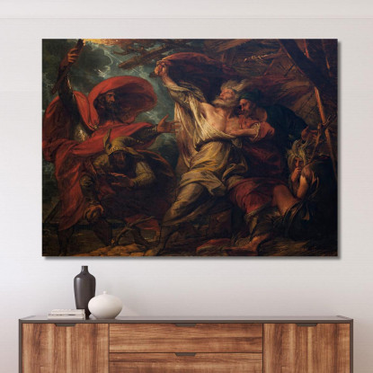 Re Lear Benjamin West bwt31 quadro stampato su tela