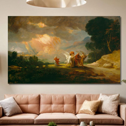 Lot In Fuga Da Sodoma Benjamin West bwt32 quadro stampato su tela