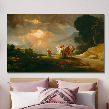 Lot In Fuga Da Sodoma Benjamin West bwt32 quadro stampato su tela