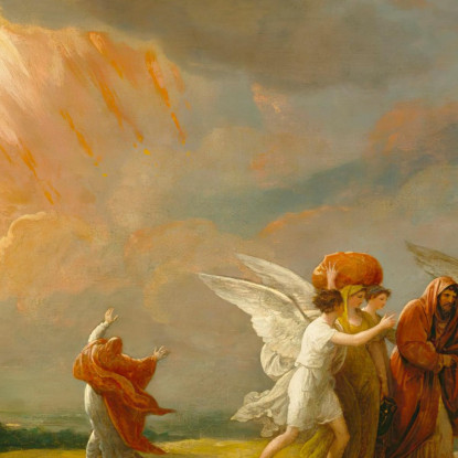 Lot In Fuga Da Sodoma Benjamin West bwt32 quadro stampato su tela