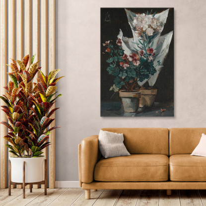 Natura Morta Con Gerani In Vaso Alfred Stevens stal81 quadro stampato su tela