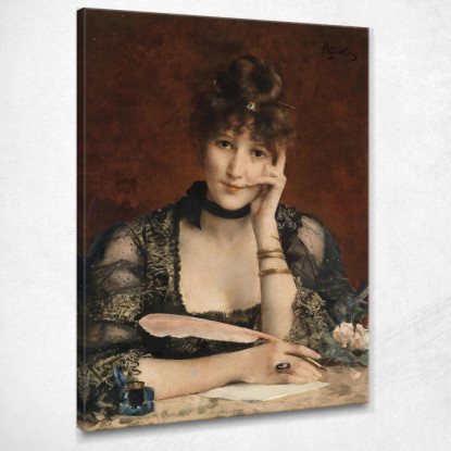 La Lettera Alfred Stevens stal85 quadro stampato su tela