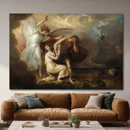 La Cacciata Di Adamo Ed Eva Dal Paradiso Benjamin West bwt67 quadro stampato su tela