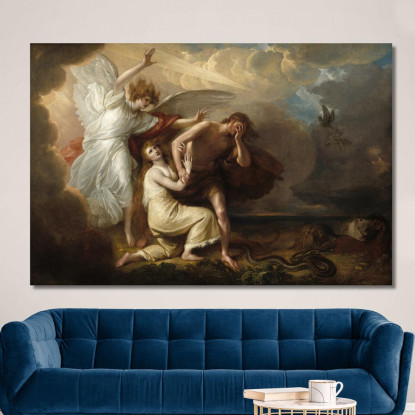 La Cacciata Di Adamo Ed Eva Dal Paradiso Benjamin West bwt67 quadro stampato su tela