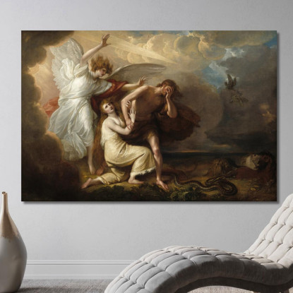 La Cacciata Di Adamo Ed Eva Dal Paradiso Benjamin West bwt67 quadro stampato su tela