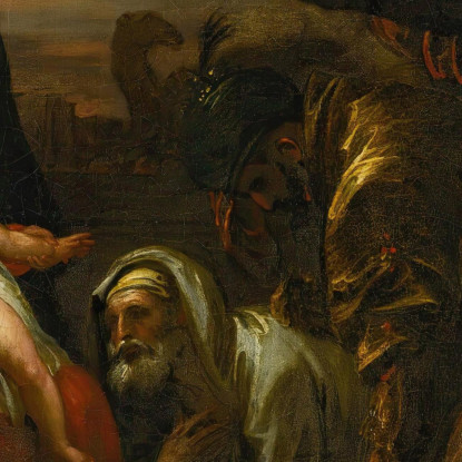 L'Offerta Dei Saggi Benjamin West bwt72 quadro stampato su tela