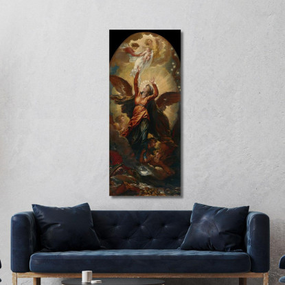 La Donna Vestita Di Sole Fugge Dalla Persecuzione Del Drago Benjamin West bwt73 quadro stampato su tela