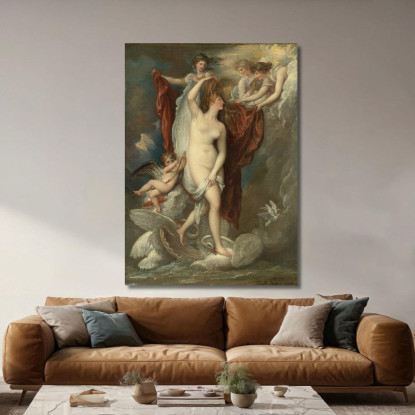 Venere Alla Nascita Vestita Dalle Tre Grazie Benjamin West bwt77 quadro stampato su tela