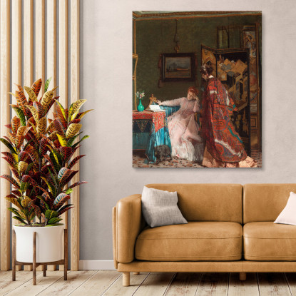 La Visita 2 Alfred Stevens stal91 quadro stampato su tela