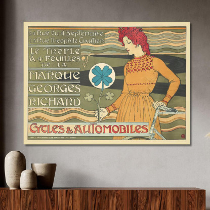 Marchio Georges Richard Cicli E Automobili Eugène Grasset egs20 quadro stampato su tela