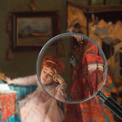 La Visita 2 Alfred Stevens stal91 quadro stampato su tela