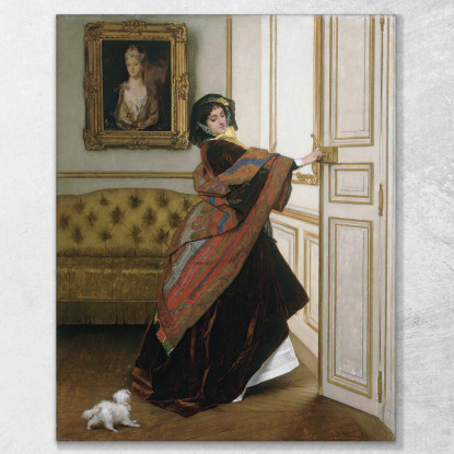 Uscirai Con Me Fido Alfred Stevens stal96 quadro stampato su tela