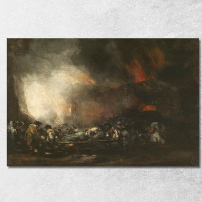 Incendio In Ospedale Francisco de Goya fgy28 quadro stampato su tela