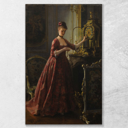 Avvolgimento Dell'Orologio Da Mantello Alfred Stevens stal97 quadro stampato su tela