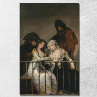 Majas Su Un Balcone Francisco de Goya fgy33 quadro stampato su tela