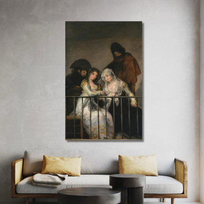 Majas Su Un Balcone Francisco de Goya fgy33 quadro stampato su tela