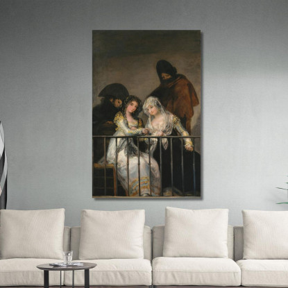 Majas Su Un Balcone Francisco de Goya fgy33 quadro stampato su tela