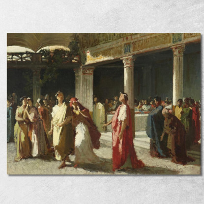 Scena Drammatica In Un Tribunale Frederic Leighton flg16 quadro stampato su tela
