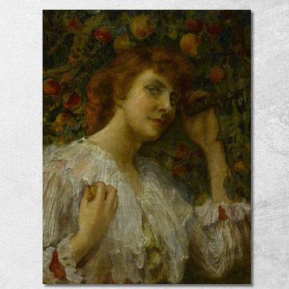 Signora Con Le Pesche Frederick Arthur Bridgman fab34 quadro stampato su tela