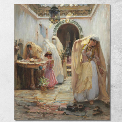 Le Donne Alla Fontana Frederick Arthur Bridgman fab74 quadro stampato su tela