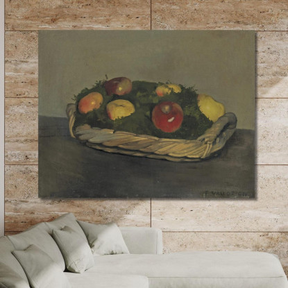 Cesto Con Mele Rosse E Gialle Félix Vallotton fvl6 quadro stampato su tela