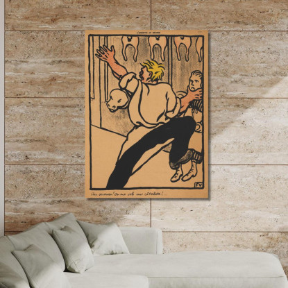 Aiuto Crimini E Punizioni! Mi Hanno Rubato La Cotoletta! Félix Vallotton fvl11 quadro stampato su tela