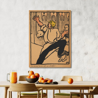 Aiuto Crimini E Punizioni! Mi Hanno Rubato La Cotoletta! Félix Vallotton fvl11 quadro stampato su tela