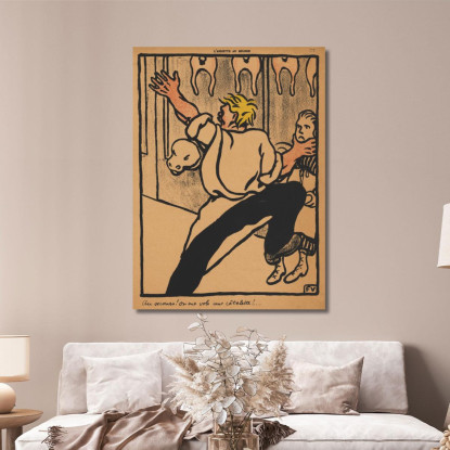 Aiuto Crimini E Punizioni! Mi Hanno Rubato La Cotoletta! Félix Vallotton fvl11 quadro stampato su tela