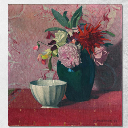 Vaso Verde E Ciotola Bianca Félix Vallotton fvl19 quadro stampato su tela