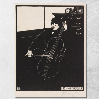 Gli Strumenti Musicali Per Violoncello I Félix Vallotton fvl31 quadro stampato su tela