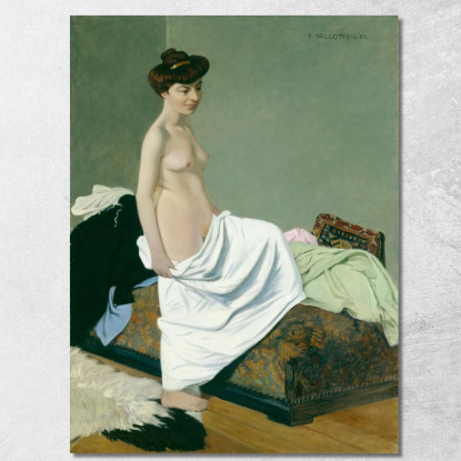 Abito Nudo In Piedi Sul Ginocchio Félix Vallotton fvl46 quadro stampato su tela