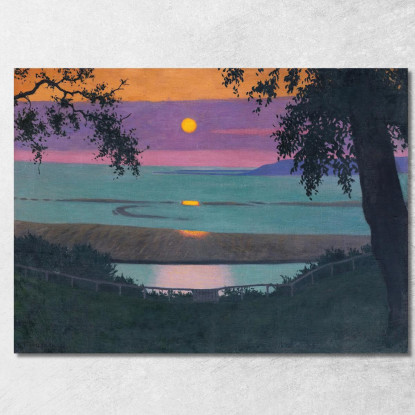 Tramonto Al Cielo Arancione E Viola Di Grace Félix Vallotton fvl47 quadro stampato su tela
