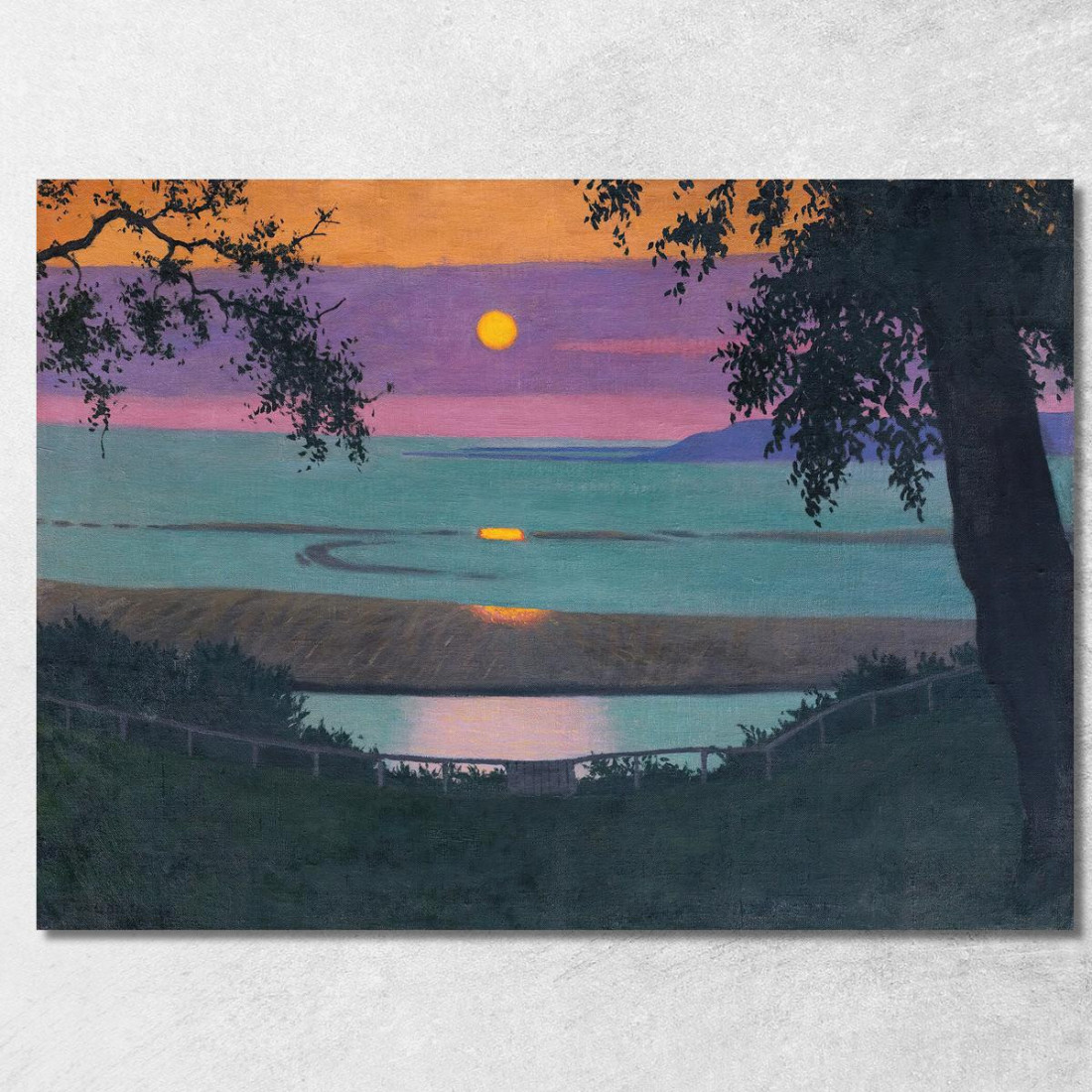 Tramonto Al Cielo Arancione E Viola Di Grace Félix Vallotton fvl47 quadro stampato su tela