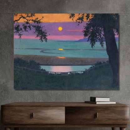 Tramonto Al Cielo Arancione E Viola Di Grace Félix Vallotton fvl47 quadro stampato su tela