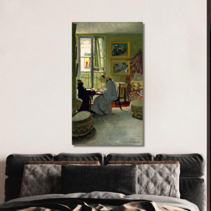Donna Che Scrive In Un Interno Félix Vallotton fvl71 quadro stampato su tela