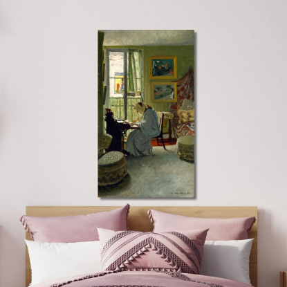 Donna Che Scrive In Un Interno Félix Vallotton fvl71 quadro stampato su tela