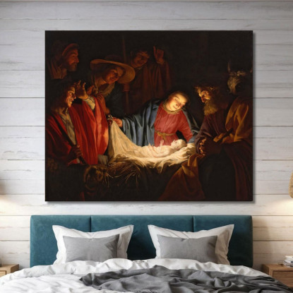 Adorazione Dei Pastori Gerard van Honthorst gvh8 quadro stampato su tela