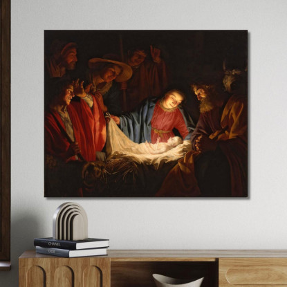 Adorazione Dei Pastori Gerard van Honthorst gvh8 quadro stampato su tela