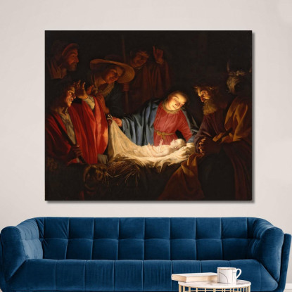Adorazione Dei Pastori Gerard van Honthorst gvh8 quadro stampato su tela